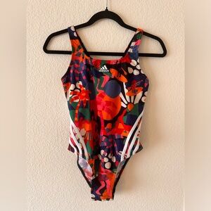 Farm Rio + Adidas One Piece Swimsuit Size 8 vibrant colorful